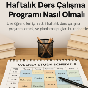 Haftalık ders çalışma programı örneği görseli